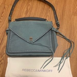 ✨Rebecca Minkoff blue suede silver handbag
